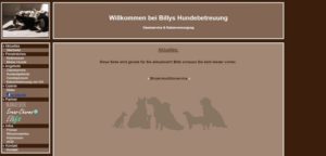 Alte Homepage von Billys Hundebetreuung