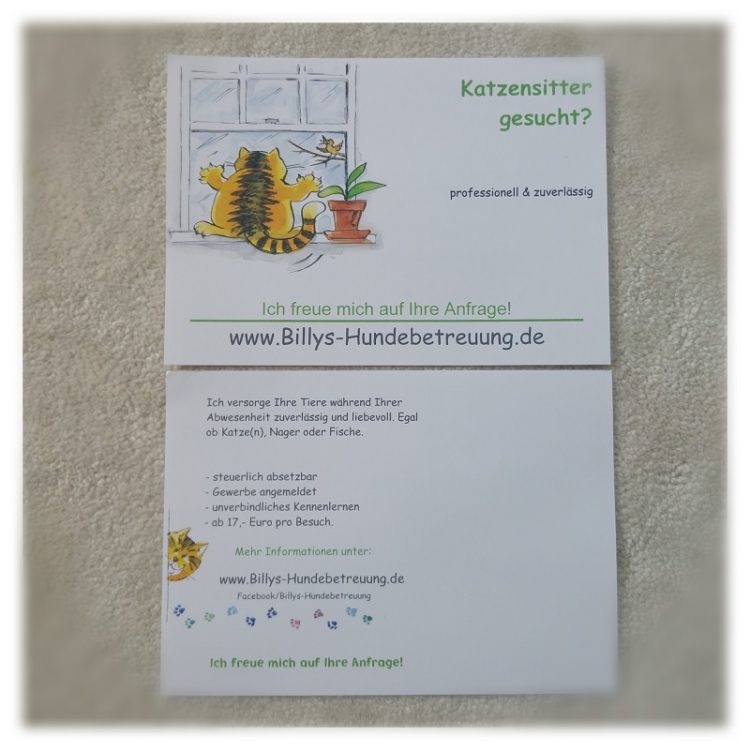 Flyer Katzensitter Katzenversorgung